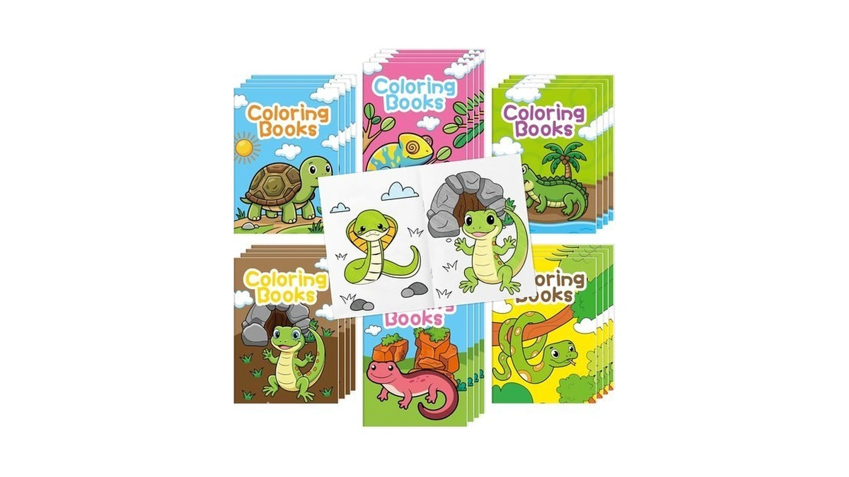 Angolio Reptile Coloring Books For Kids - 24pcs Reptile Sauropoda