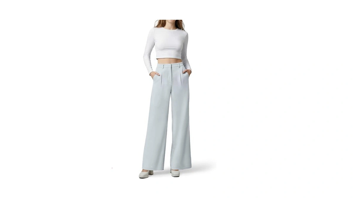 Octmoon Women’s Straight Leg Wide Leg Dress Pants – Stretchy