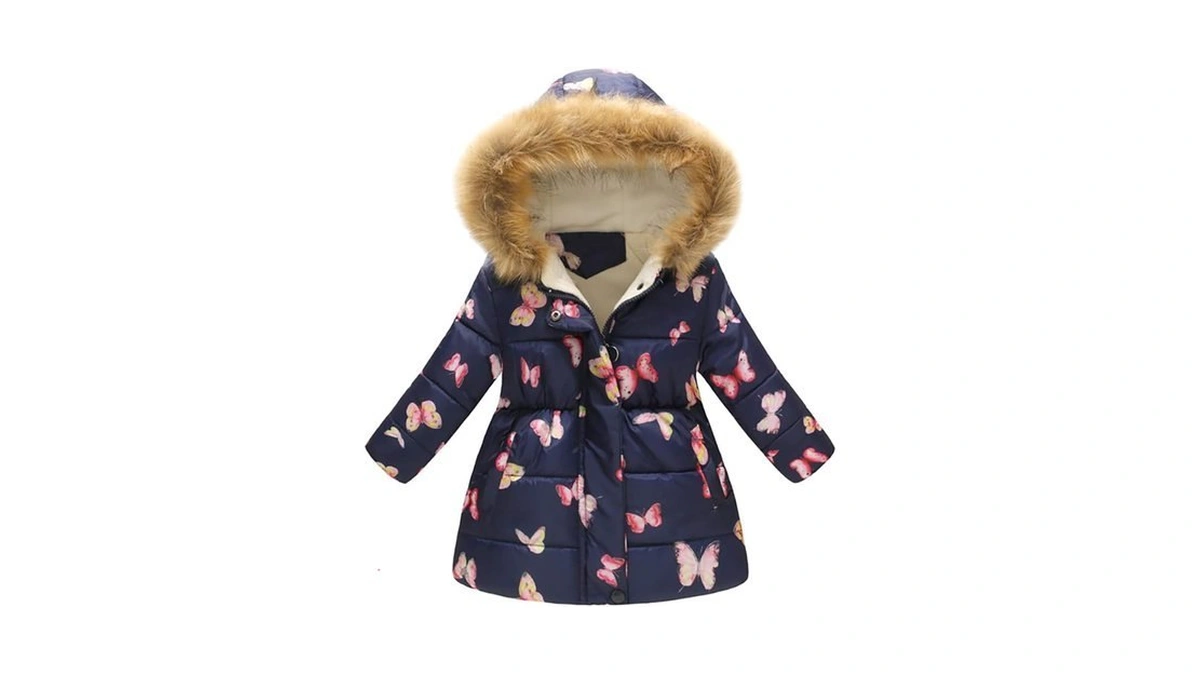 Kids Toddler Baby Girls Boys Fall Light Puffer Floral Print