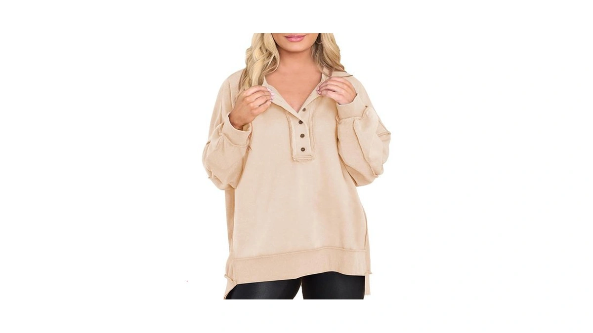 Eytino Plus Size Sweatshirt For Women,3x Apricot