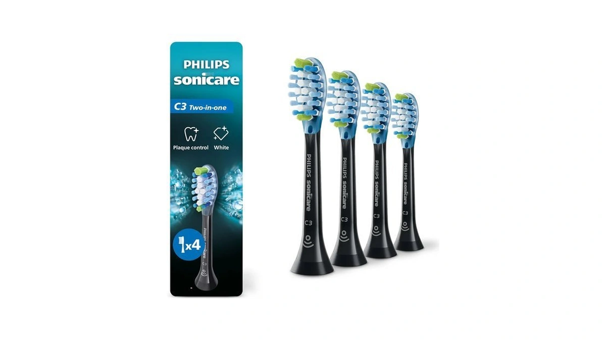 Philips Sonicare C3 Two-in-one Brush Heads, 4-pack, 1 Year Supply,
