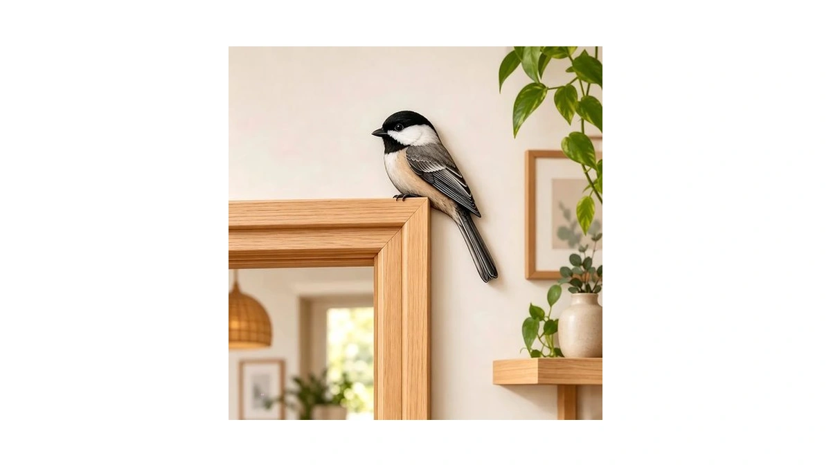 Frjinie Wooden Bird Door Topper Decor Adorable Bird Shape Corner