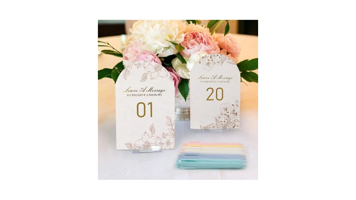 Arch Wedding Table Number 1-20 & Guest Book Set, Munnar