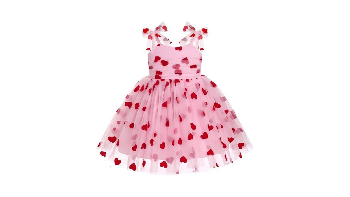 Idopip Baby Girls Sequin Heart Tutu Dress Summer Sleeveless Backless