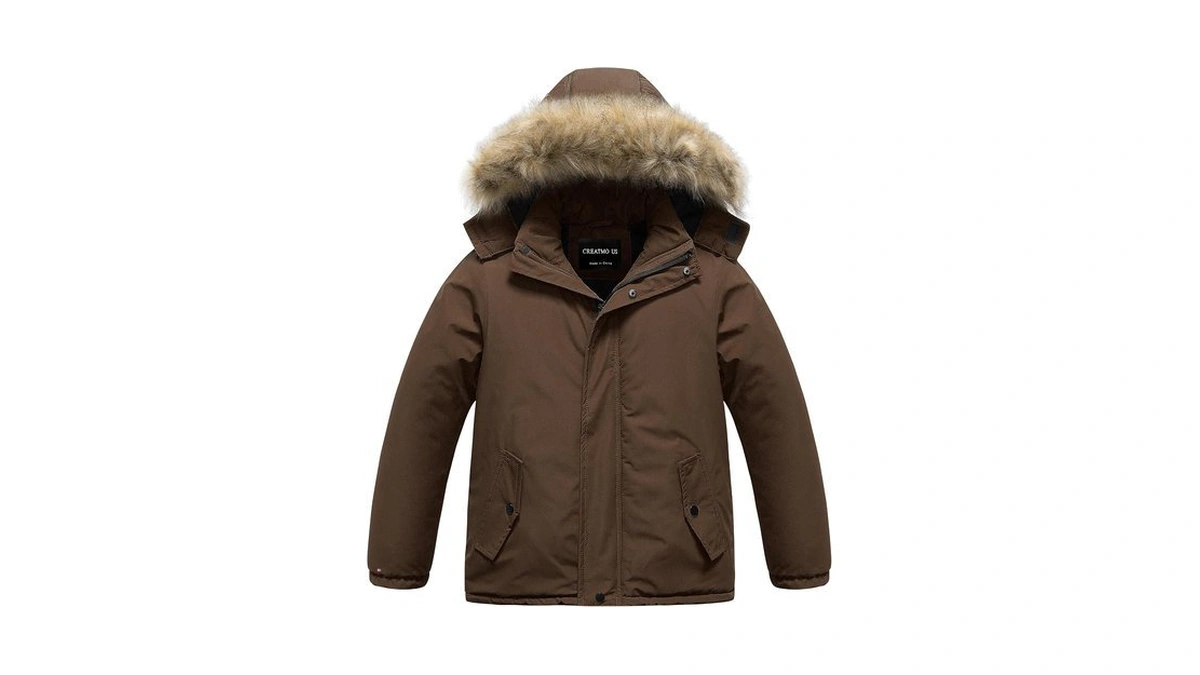 Creatmo Us Boy's Casual Waterproof Ski Snow Jacket Hooded Fleece
