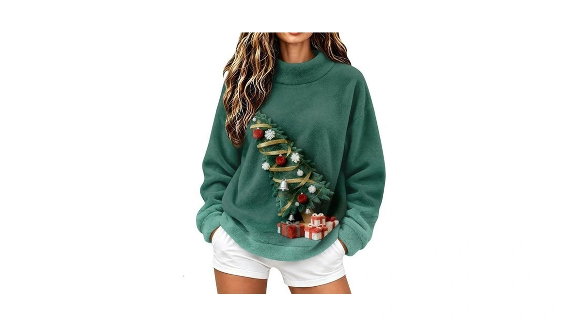 Christmas Sweatshirts For Women Casual Funny Oversized Long Sleeve Pullover