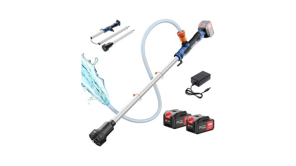 Anbull Cordless Stick Water Transfer Pump 720 Gph With 2x4.0ah