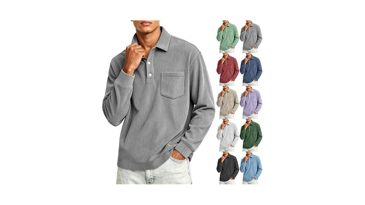 Golf Polo Shirts For Men Corduroy Big And Tall Long