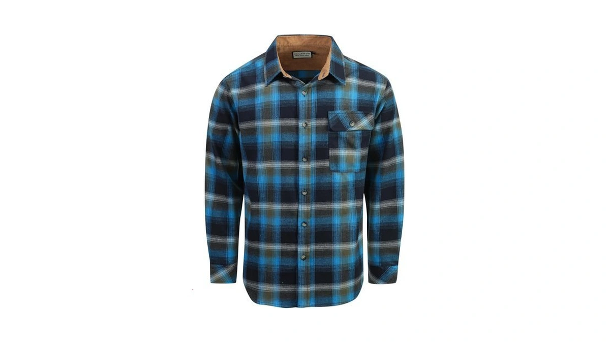 Drazivon Men's Button Down Long Sleeve Cotton Flannel Shirt Plaid