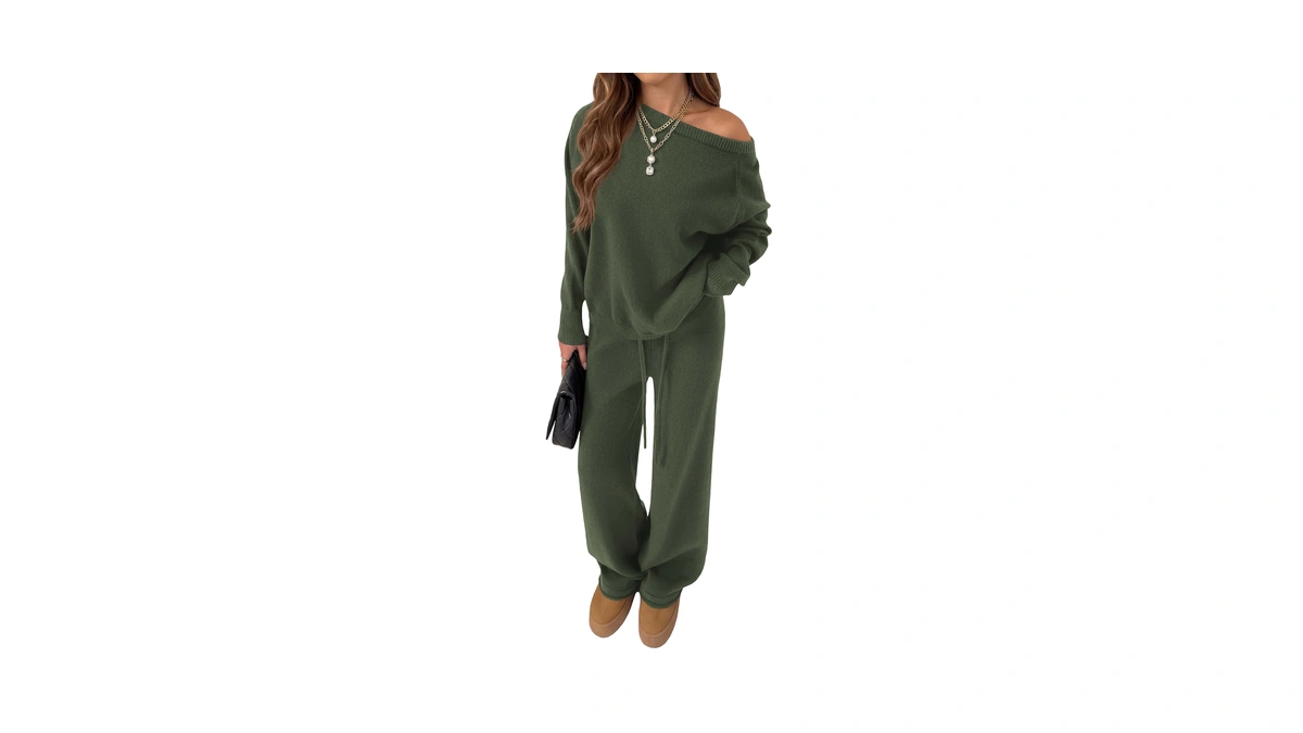 Prettygarden Lounge Sets Womens Sweaters Two Piece Outfits (army Green,m)