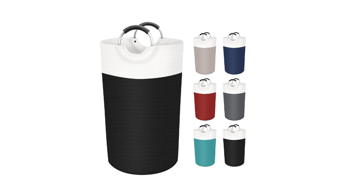 Blisstotes 90l Laundry Basket, Freestanding Collapsible Hamper, Black
