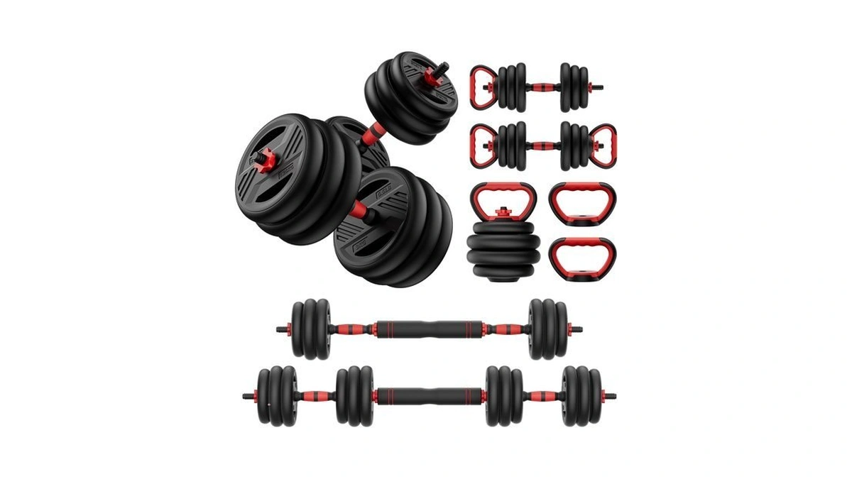 Cvonte Adjustable Dumbbell Set, 20lbs Free Weight Set With Double