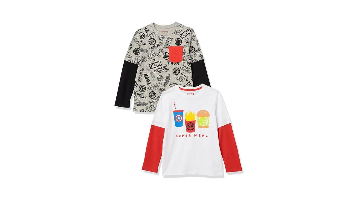 Amazon Brand - Spotted Zebra Boys' Disney Long-sleeve 2-in-1 T-shirts,