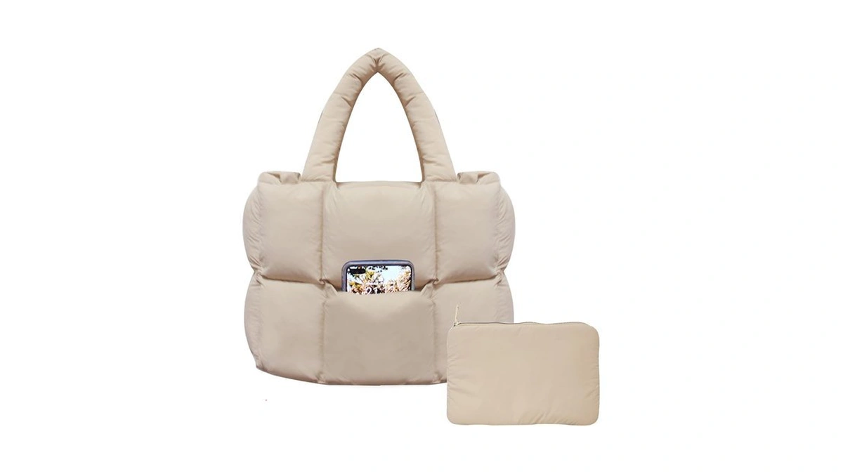 Naariian Puffer Tote Bag For Women, Quilted Shoulder Handbag For