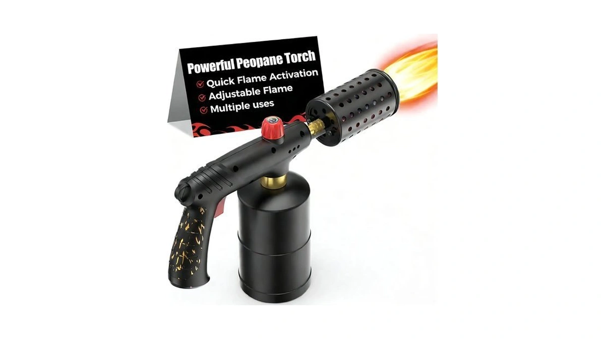 Propane Torch Gun With Adjustable Flame & Safety Lock, Heavy