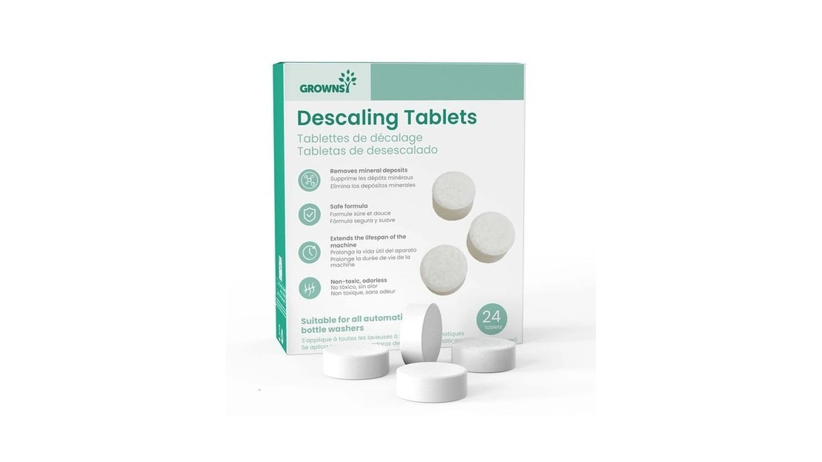 Grownsy Descaling Tablets For All Bottle Washer 24 Count, Remove