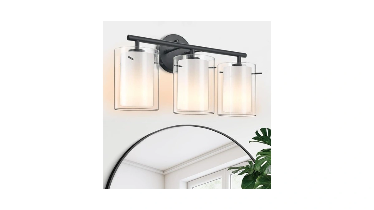 Gmtb Matte Black Bathroom Light Fixtures Over Mirror With Dual