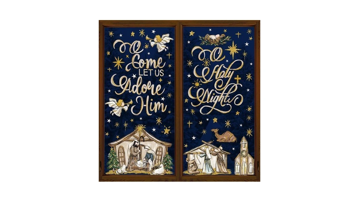 Dulefun Christmas Window Clings 6 Sheets Jesus Nativity Window Stickers