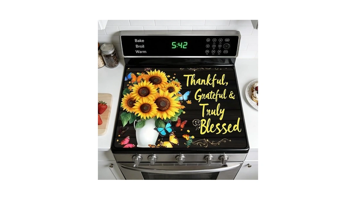 Aohmpt Stove Burner Covers Non-slip Electric Cooktop Protector Mat (g254876)