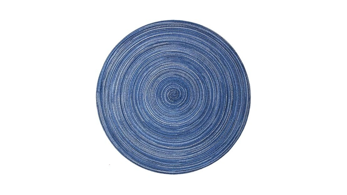 4 Pcs Round Placemats, 11.8 Inches Spiral Pattern Cotton Yarn