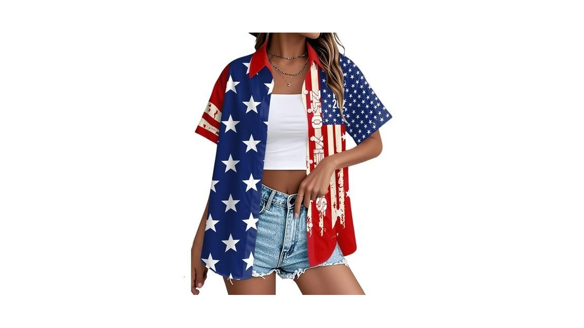 Ithalt 250 Anniversary Usa Outfits 4th Of July Hawaiian Shirts