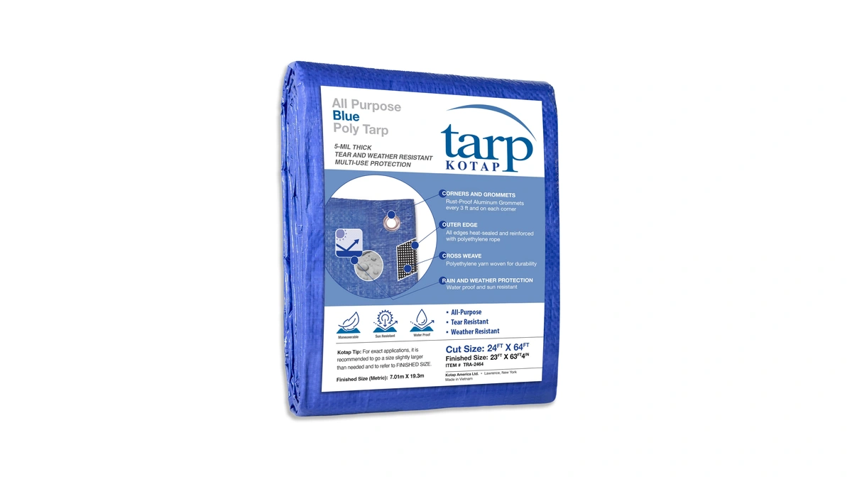 Kotap 24 X 64 Ft. All-purpose Multi-use Protection/coverage 5-mil Poly