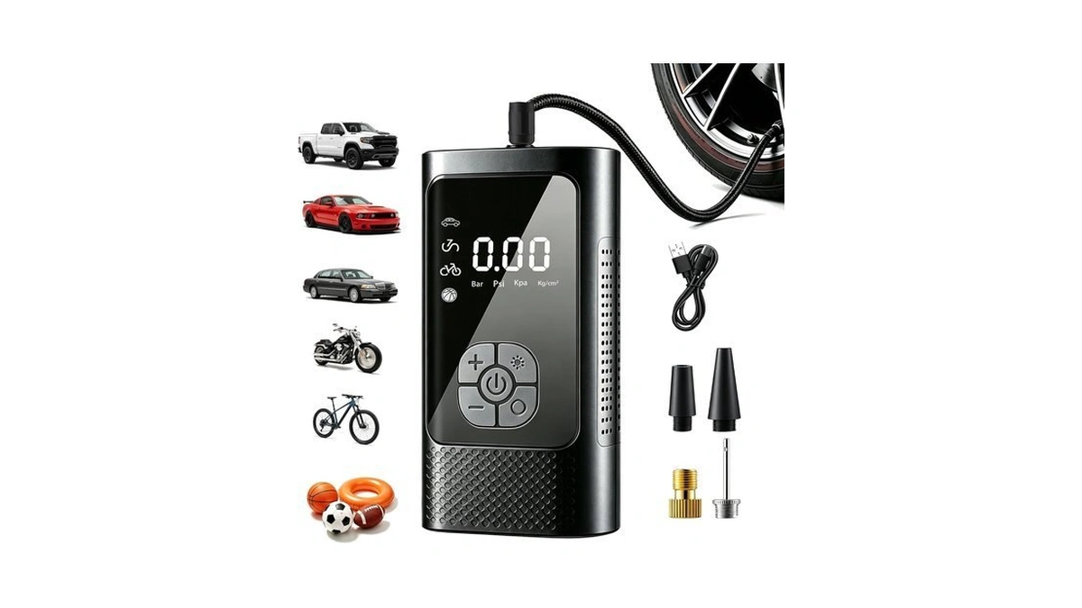 Cordless Tire Inflator Portable Air Compressor Air Pump For Car,
