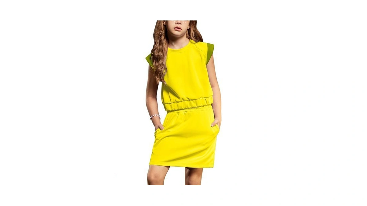 Girls Athletic Dress 2 Pieces Skort Outfits Trendy Clothes Yellow