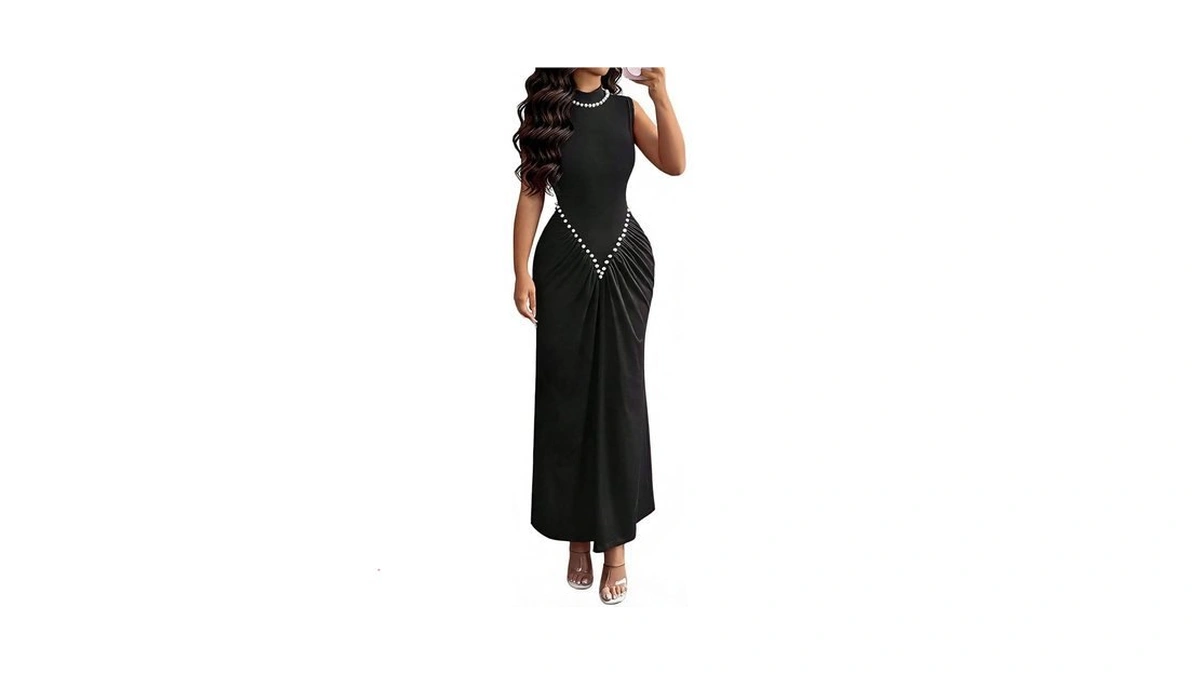 Amazon : Beaudrm Women's Pearl Dress Ruched Bodyc