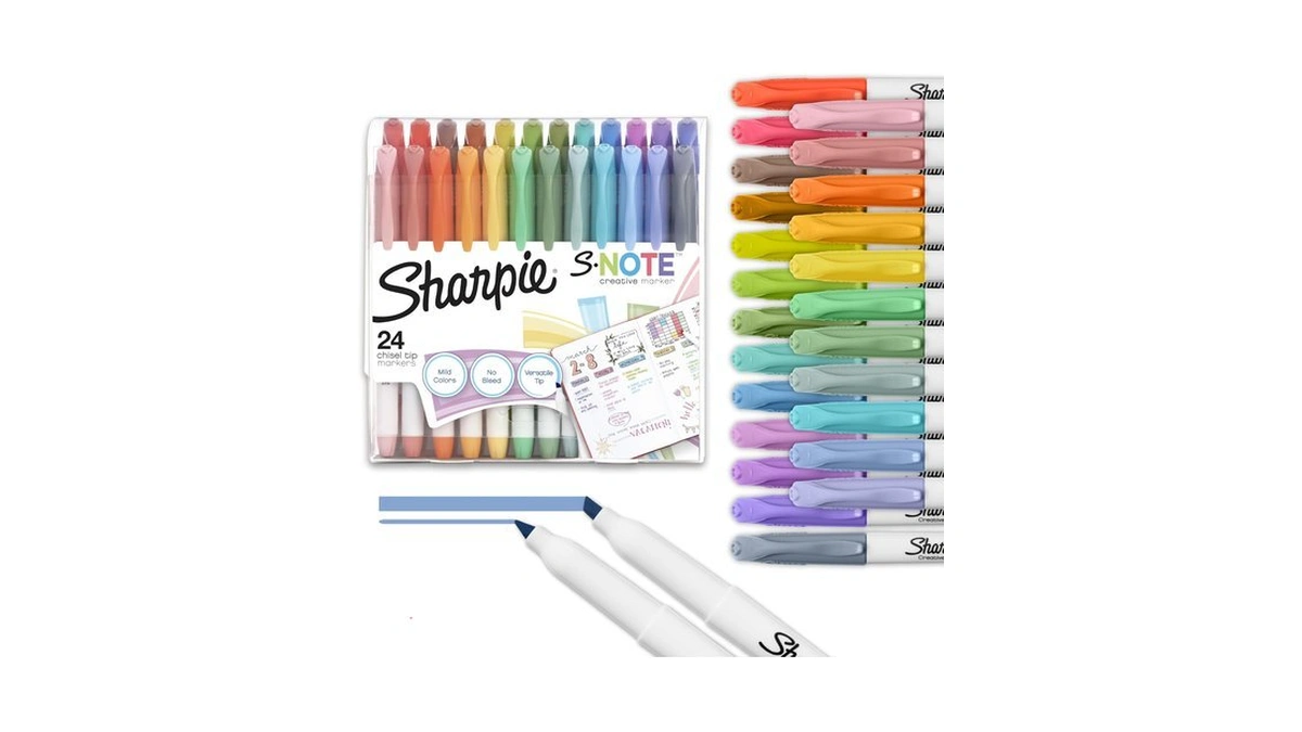 Sharpie S-note Creative Highlighters, Assorted Pastel Colors, No Bleed, Chisel