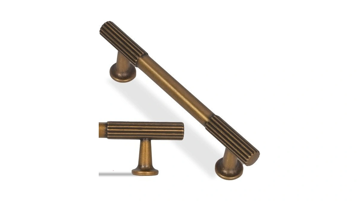 Povefonk 10 Pack 3-3/4 Inch Antique Brass Kitchen Cabinet Handles