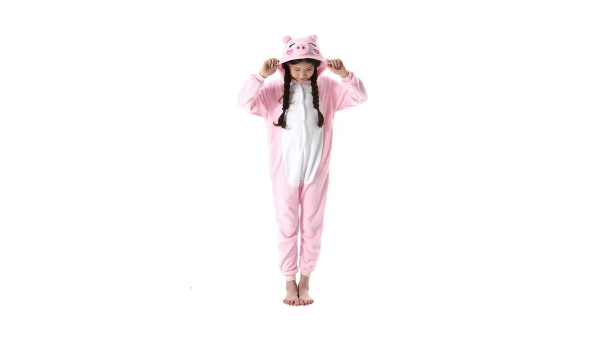 Magicmode Kids Pig Onesie Pajamas Soft Flannel Halloween Cosplay Costumes
