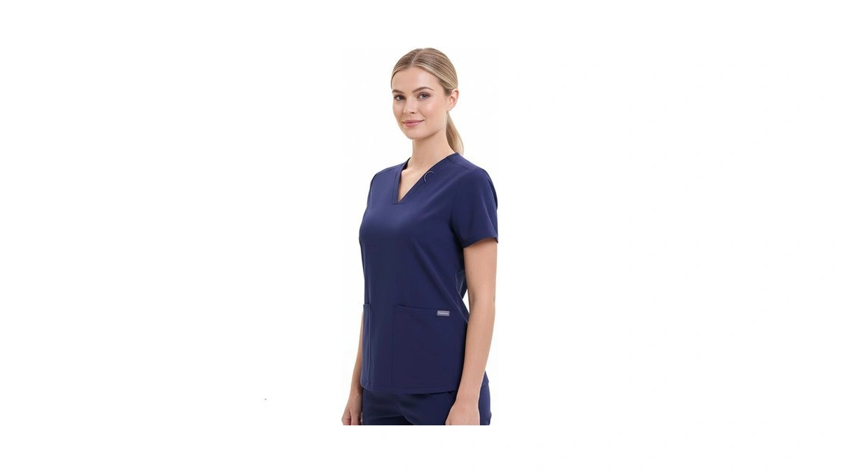 Tinylemon Women Scrub Top - 3 Pockets V-neck Slim Fit