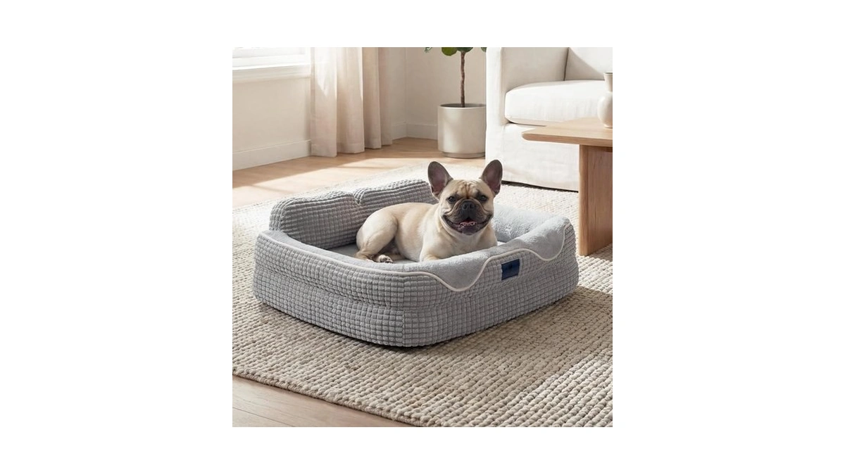 Veehoo Square Dog Bed Medium Size Dog, Orthopedic Dog Bed