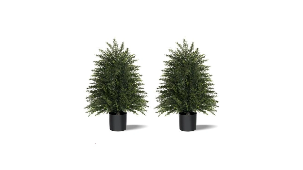 Mavis's Diary 2ft Full Artificial Cedar Trees Set Of 2