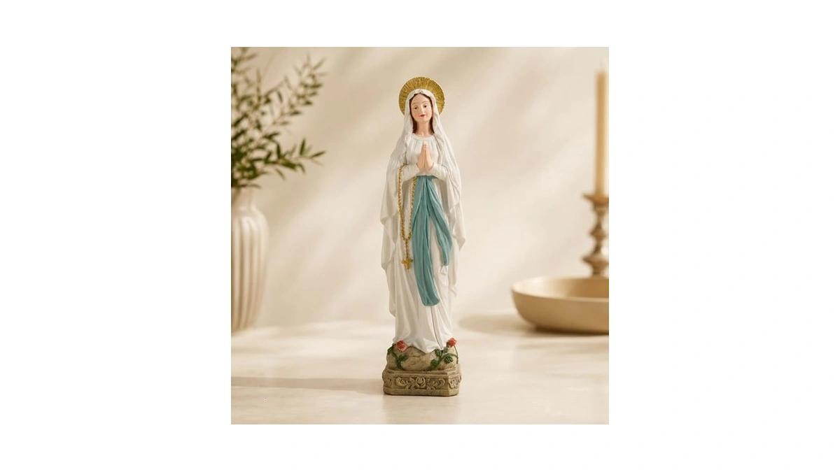 Ennas Our Lady Of Lourdes Statue, 11 Inch Resin Virgin