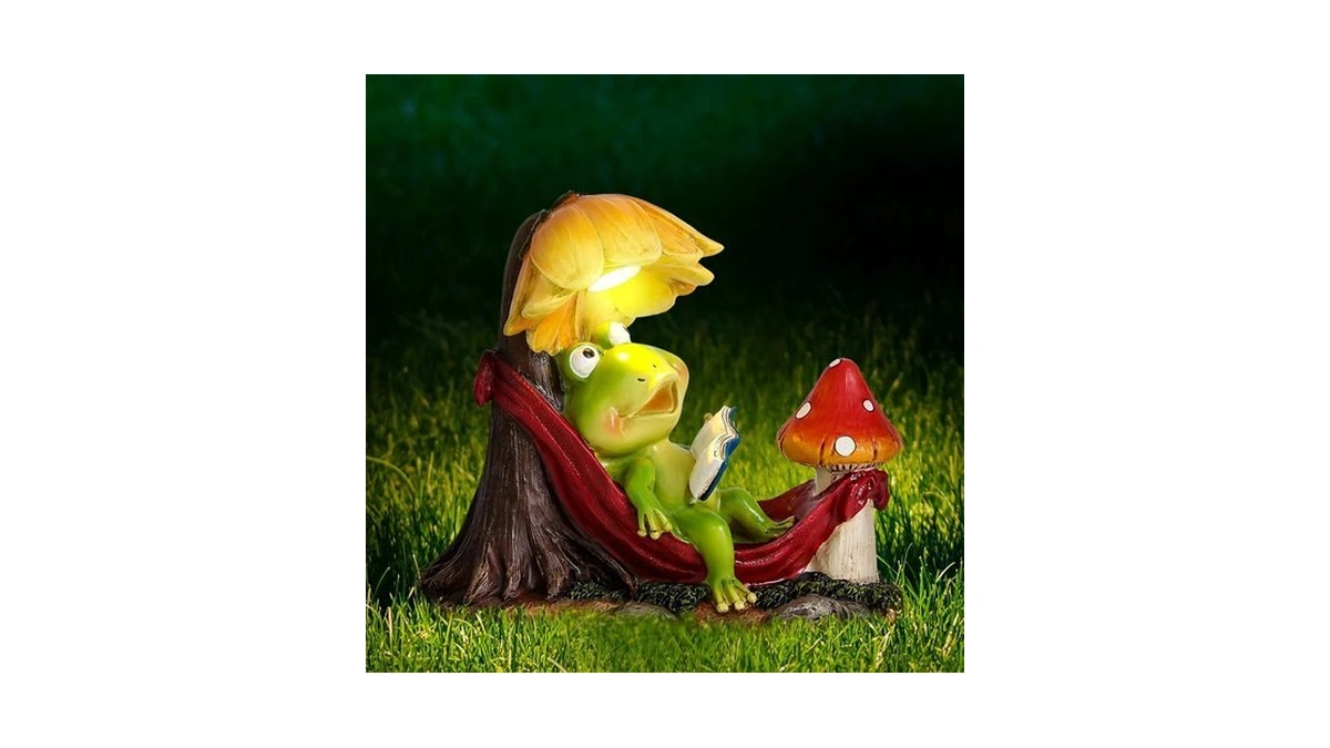 Leekung Solar Frog Garden Decor,frog Figurine Outdoor Decor For Patio