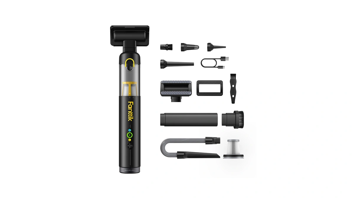 Fanttik Slim V10 Apex Cordless Car Vacuum, 4-in-1 Portable Mini
