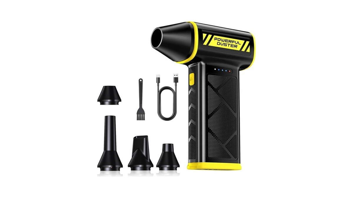 Holypoint Compressed Air Duster, 110000rpm Ultra-powerful Electric Air Duster, 3-speed