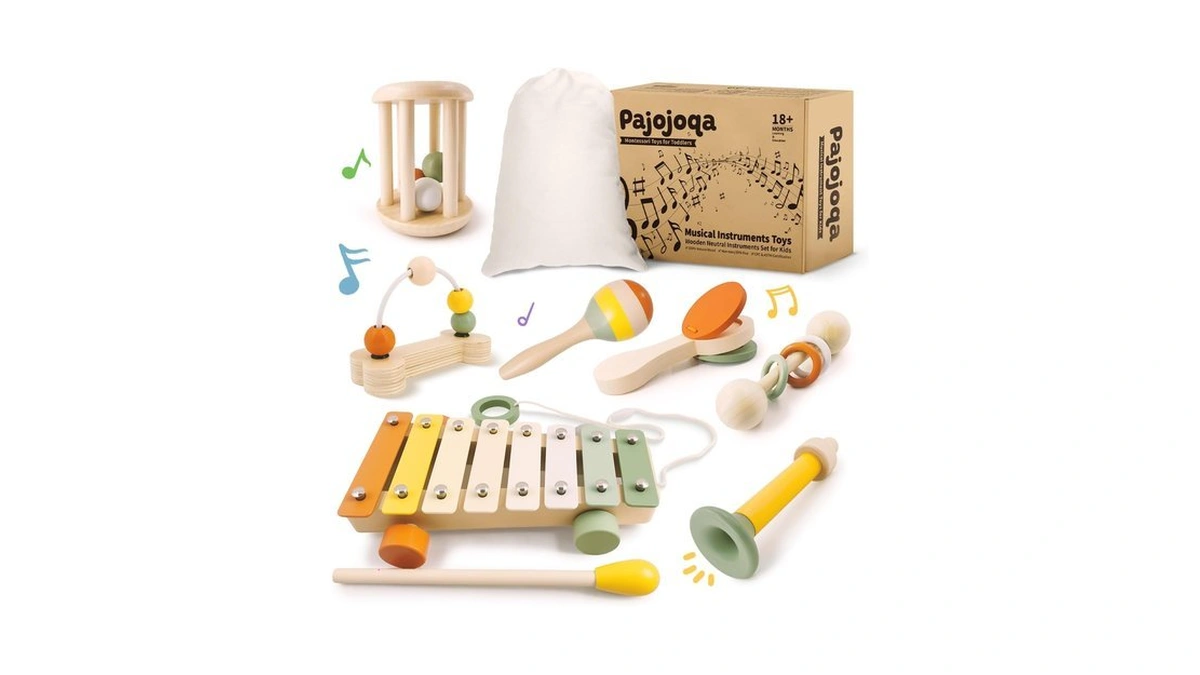 Pajojoqa 7pcs Musical Instruments Set 18m+ Montessori Toys 2 3