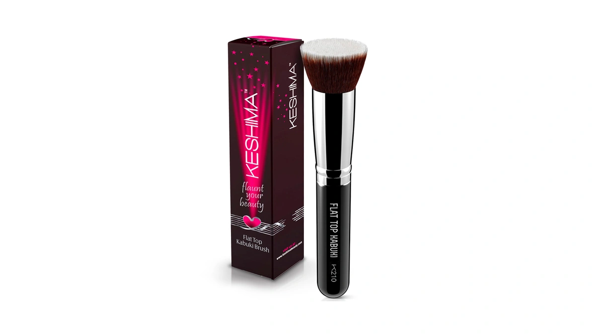 Flat Top Kabuki Foundation Brush By Keshima, Premium Makeup Brush