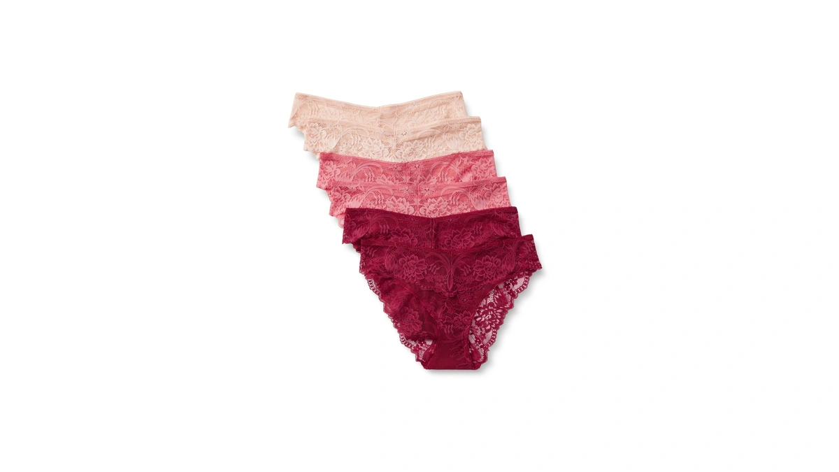 Amazon Essentials Women's Stretch Galloon Lace Knickers, Bikini, Hipster, Thong