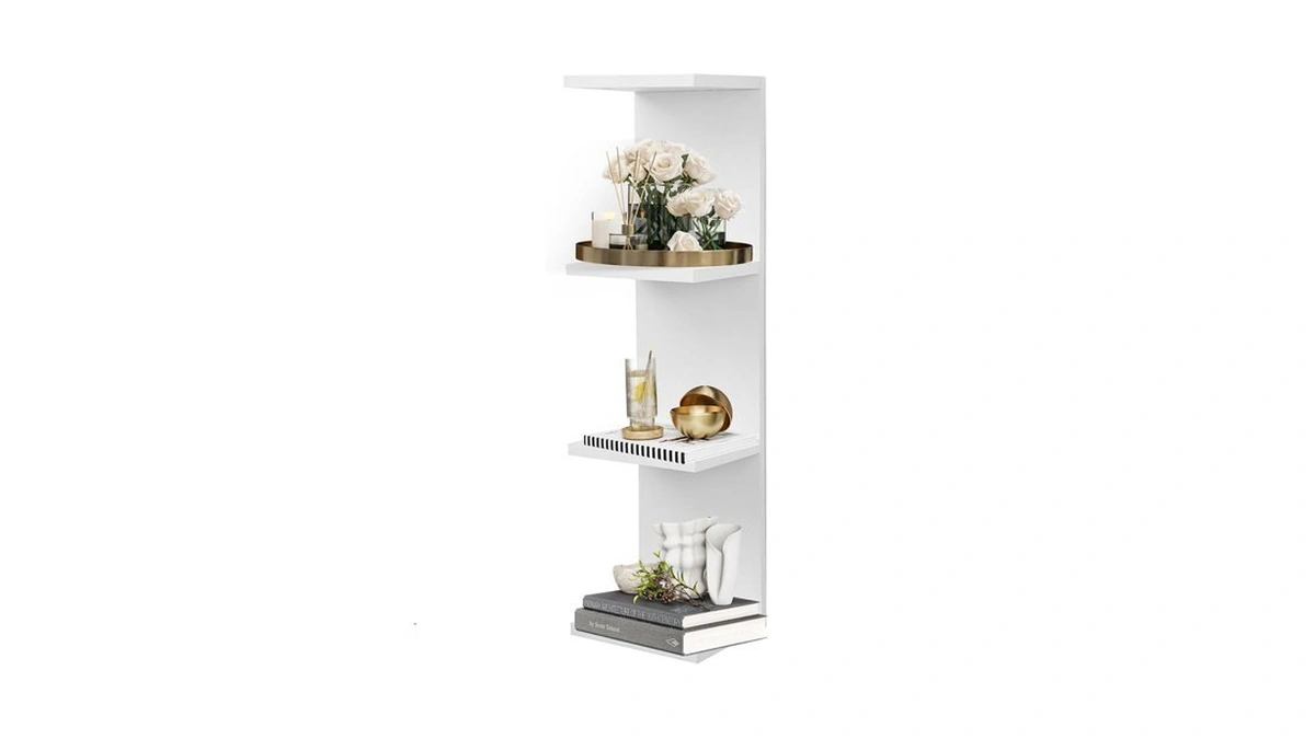 4 Tier Wall Shelf Unit,vertical Column Lack Shelf For Room