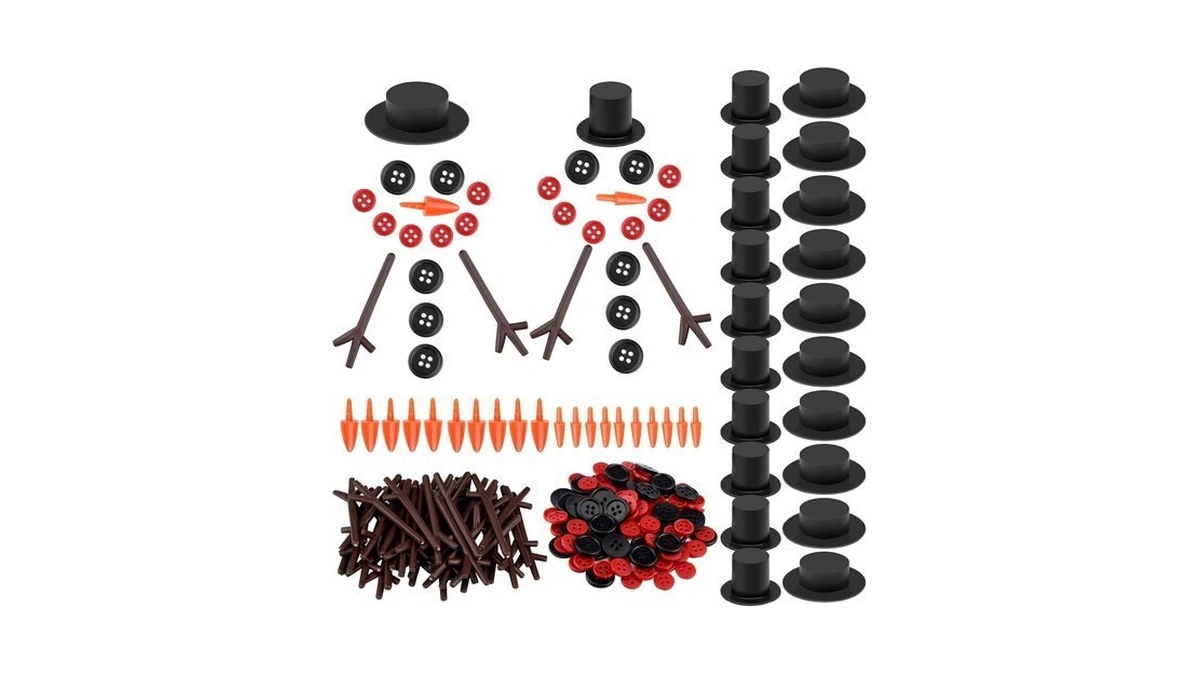 Marrywindix 200 Pieces Christmas Snowman Diy Craft Buttons Kit -