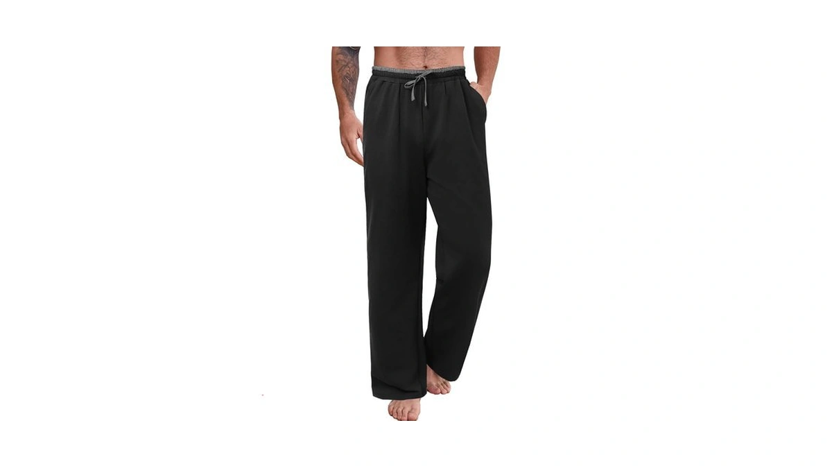 Auxo Mens Cotton Sweatpants Open Bottom Baggy Loose Sweat Pants