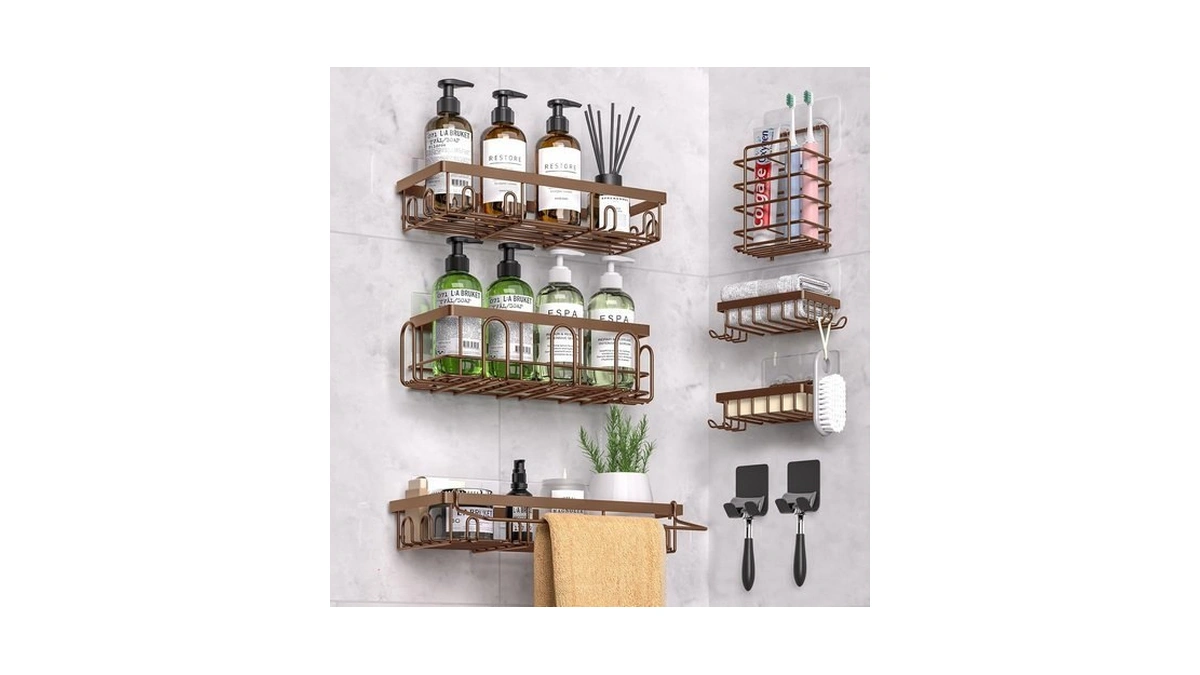 Dtuqyx Shower Caddy 9 Pack,adhesive Organizer For Bathroom Decor Accessories