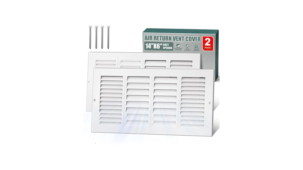 14x6 Air Return Vent Cover, White Heavy-duty Steel Return Air