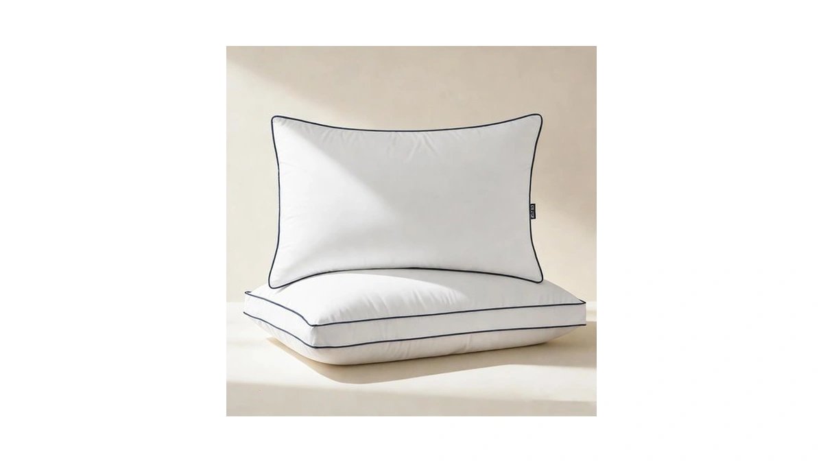 Downcool Goose Down Bed Pillows Queen Size Set Of 2,