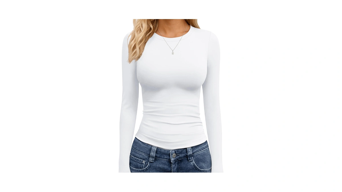 Tnnzeet White Long Sleeve Shirts For Women Fall Fashion Crop