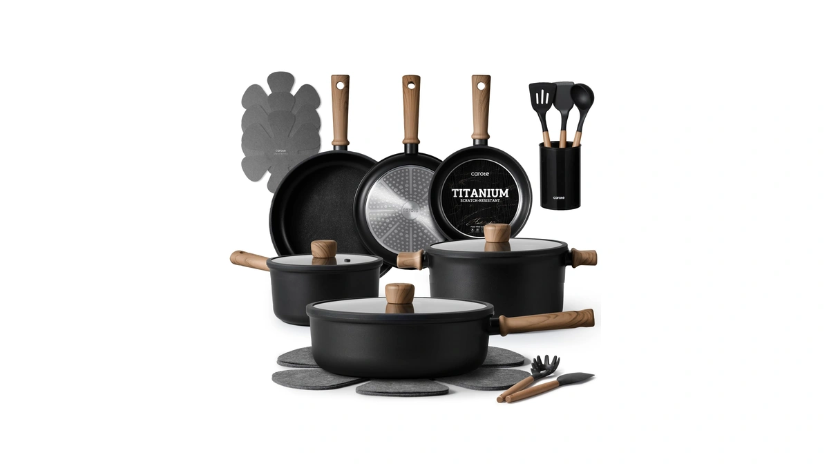 Carote 21pcs Pots And Pans Set, Nonstick Cookware Sets